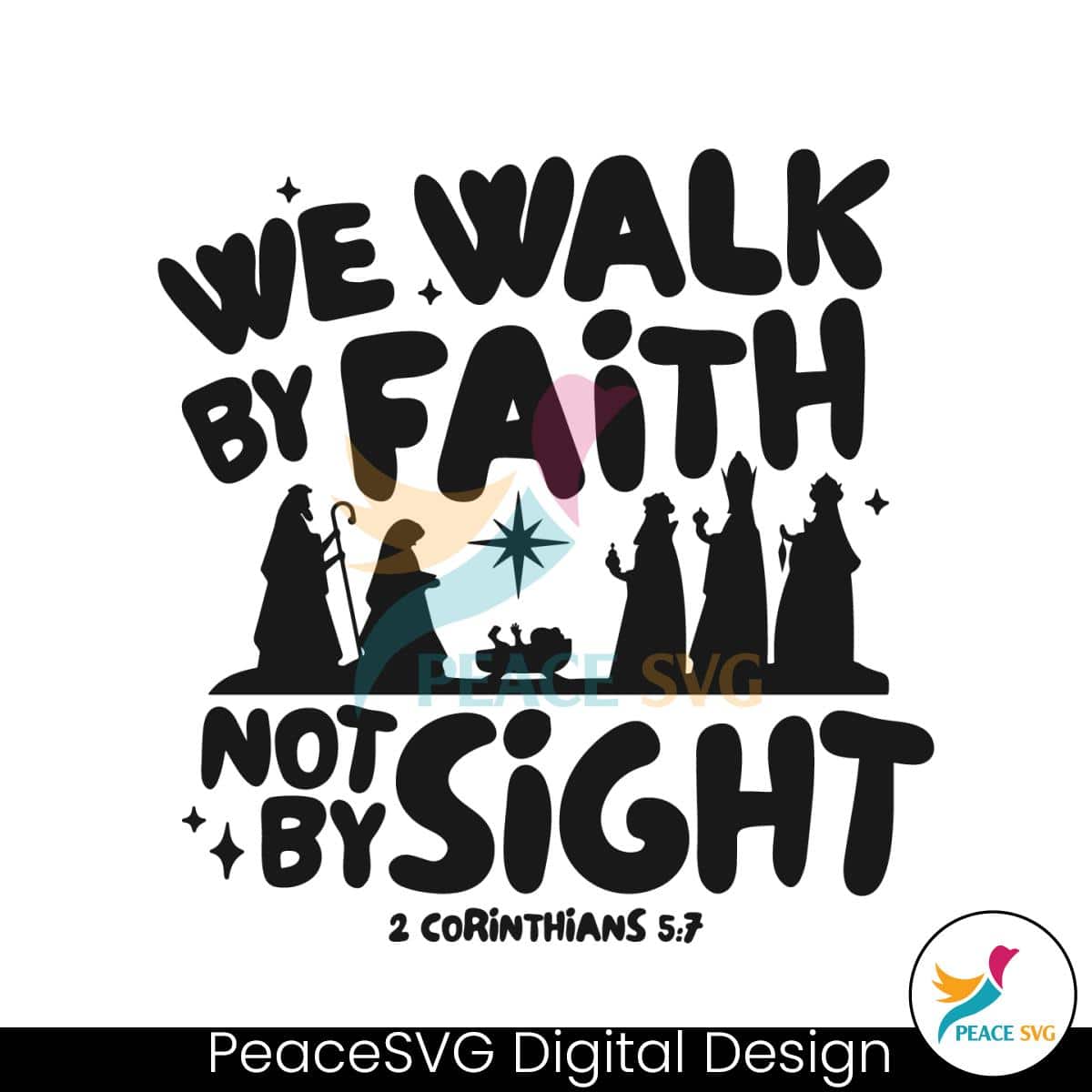 Retro Walk By Faith Not By Sight SVG » PeaceSVG