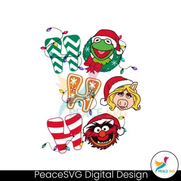 kermit-miss-piggy-animal-ho-ho-ho-svg