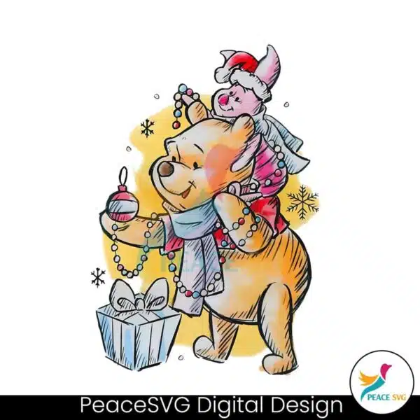 pooh-and-piglet-sketch-christmas-lights-png