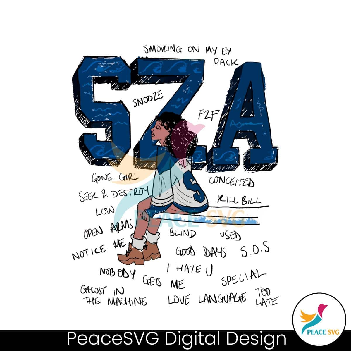 Retro SZA SOS Album Good Days PNG » PeaceSVG