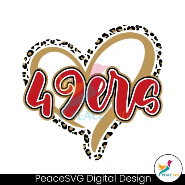 49ers-heart-leopard-pattern-svg-digital-download