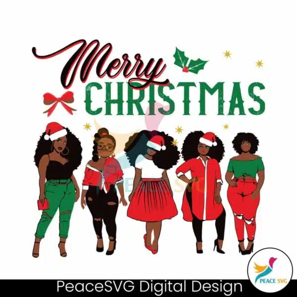 merry-christmas-afro-messy-bun-black-girl-svg