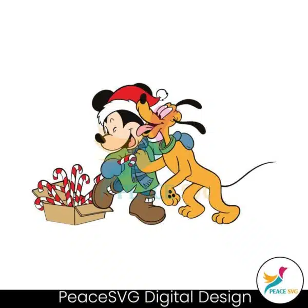 disney-pluto-and-mickey-christmas-svg