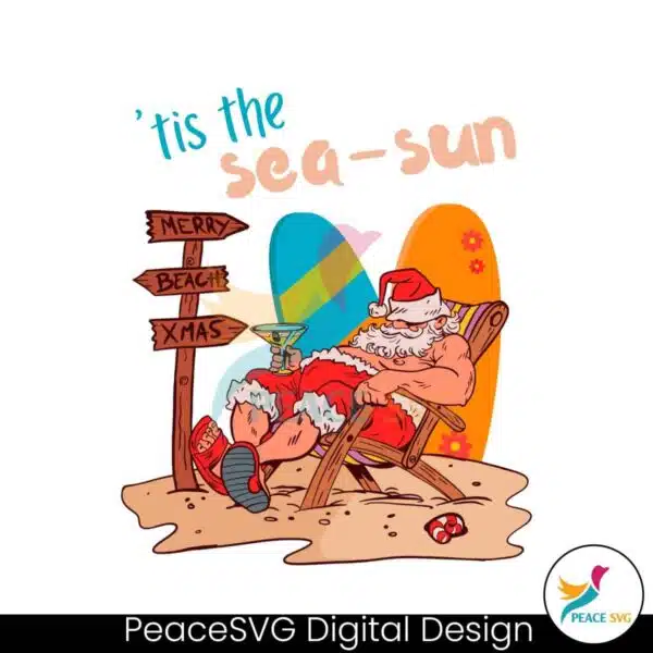 tis-the-sea-sun-merry-beach-xmas-svg