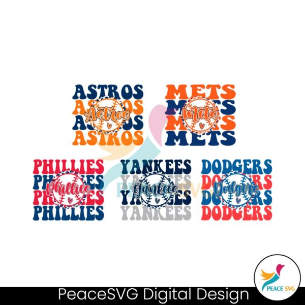 baseball-mets-yankees-phillies-dodgers-astros-svg-bundle