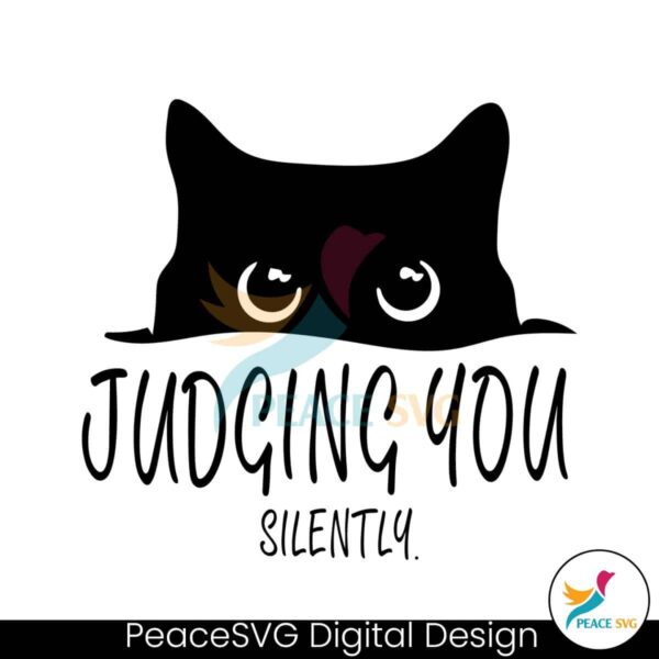 judging-you-silently-black-cat-svg