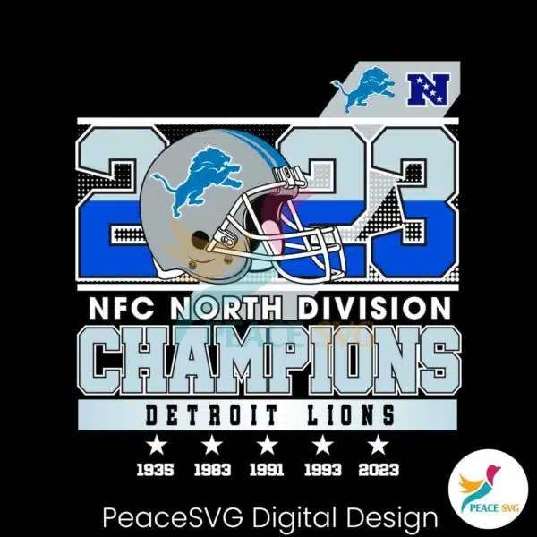 2023-nfc-north-division-champions-detroit-lions-svg