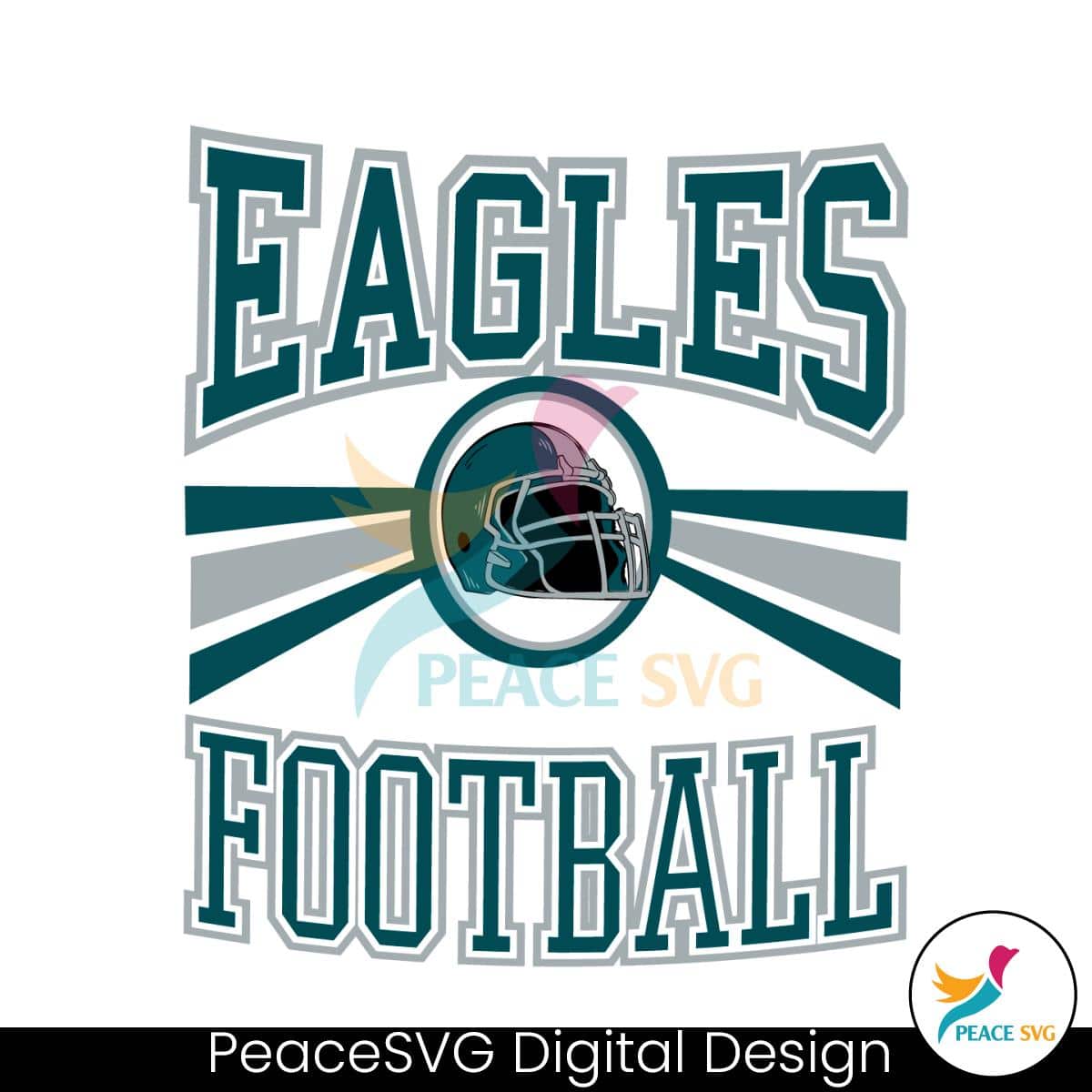 Retro Eagles Football Helmet SVG Digital Download » PeaceSVG