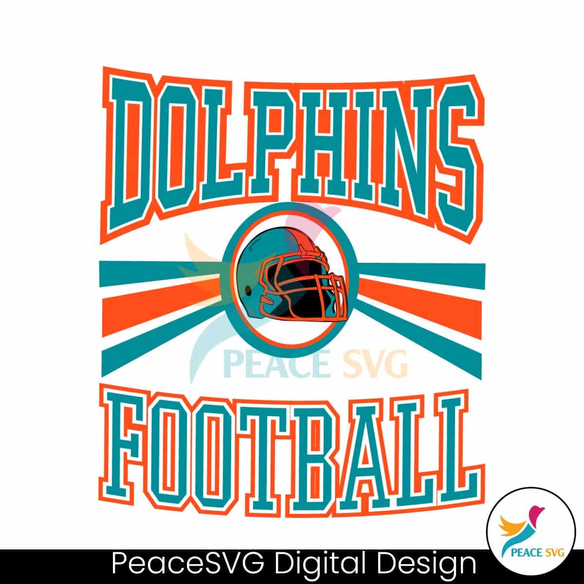 Retro Dolphins Football Helmet SVG Digital Download » PeaceSVG