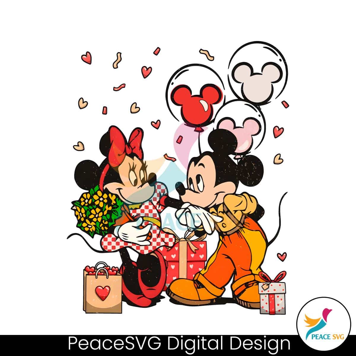 Disney Mickey Minnie Love Valentine Balloons PNG » PeaceSVG