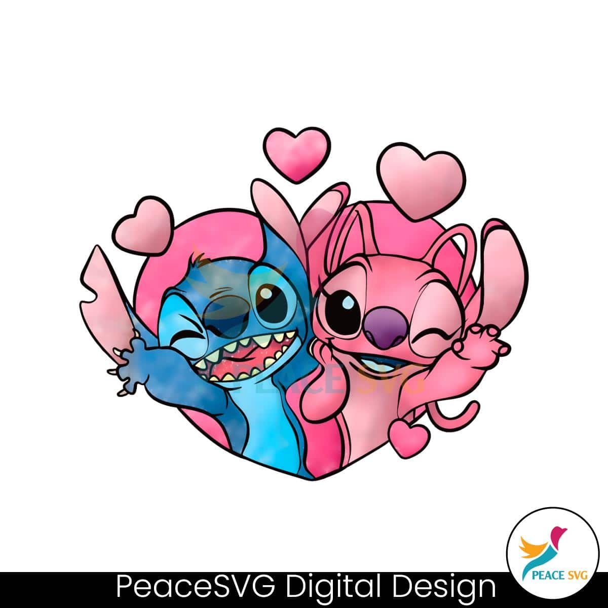 Disney Stitch And Angel Valentine Png Files For Cricut Peacesvg 0929