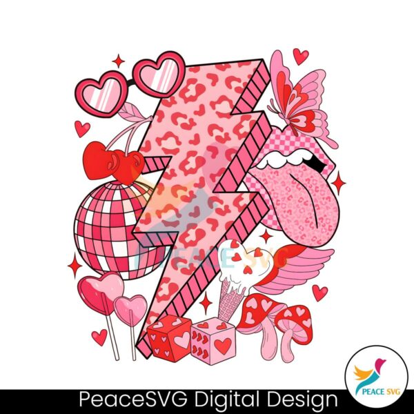 Retro Valentines Day Lightning Bolt PNG » PeaceSVG