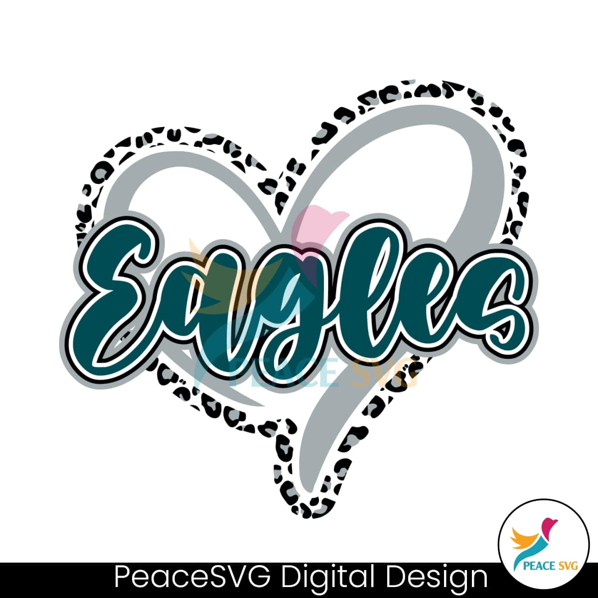Eagles Heart Leopard Pattern Svg Digital Download