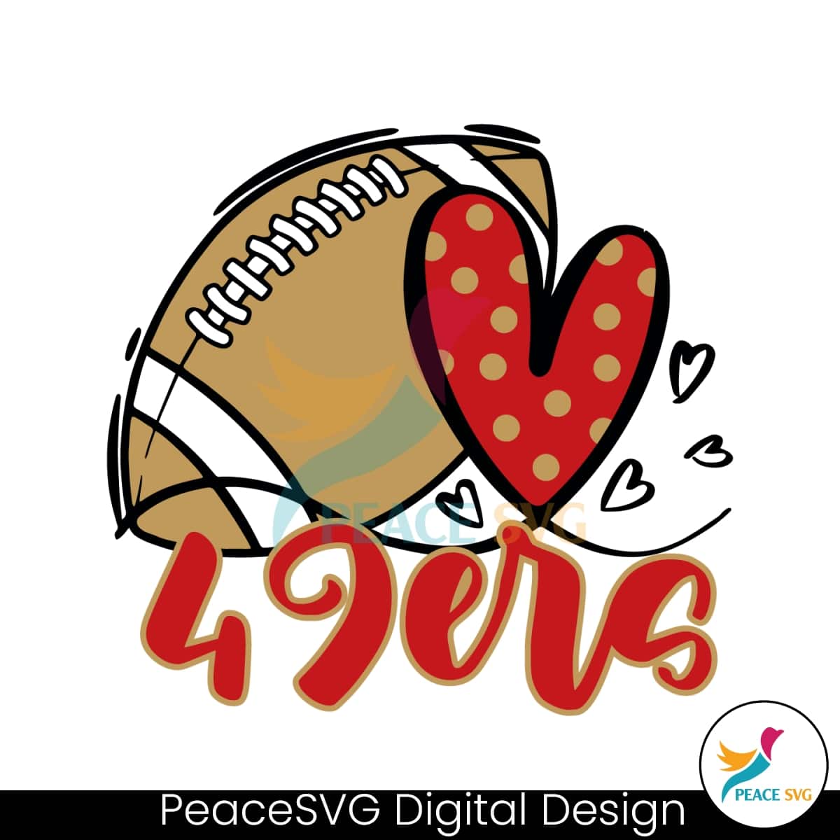 49ers Football Heart Svg Cricut Digital Download » PeaceSVG