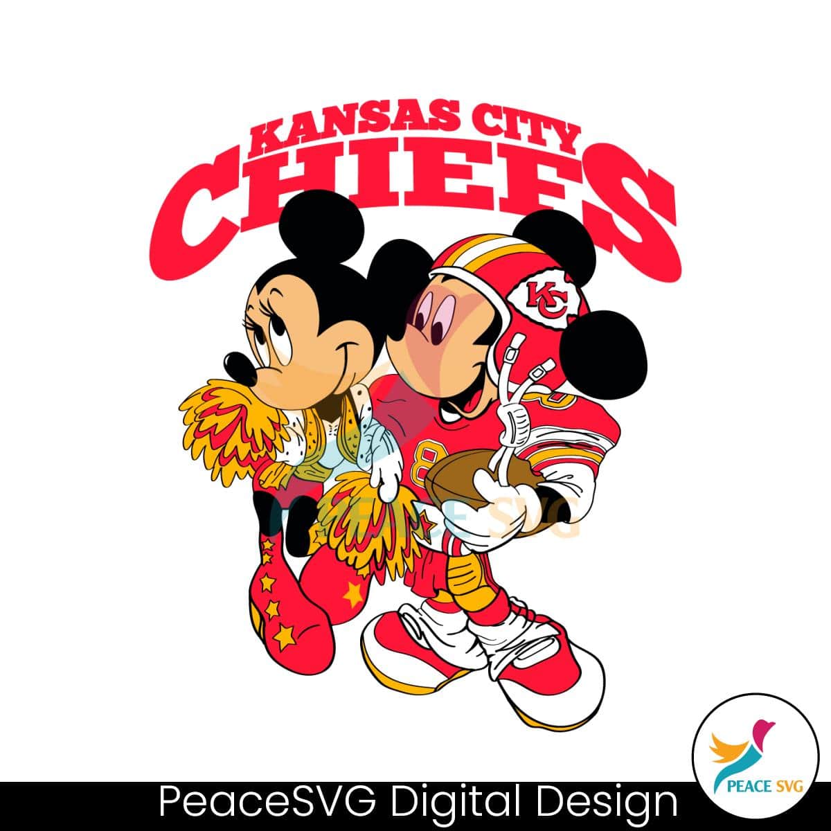 Mickey And Minnie Mouse Kansas City Chiefs SVG