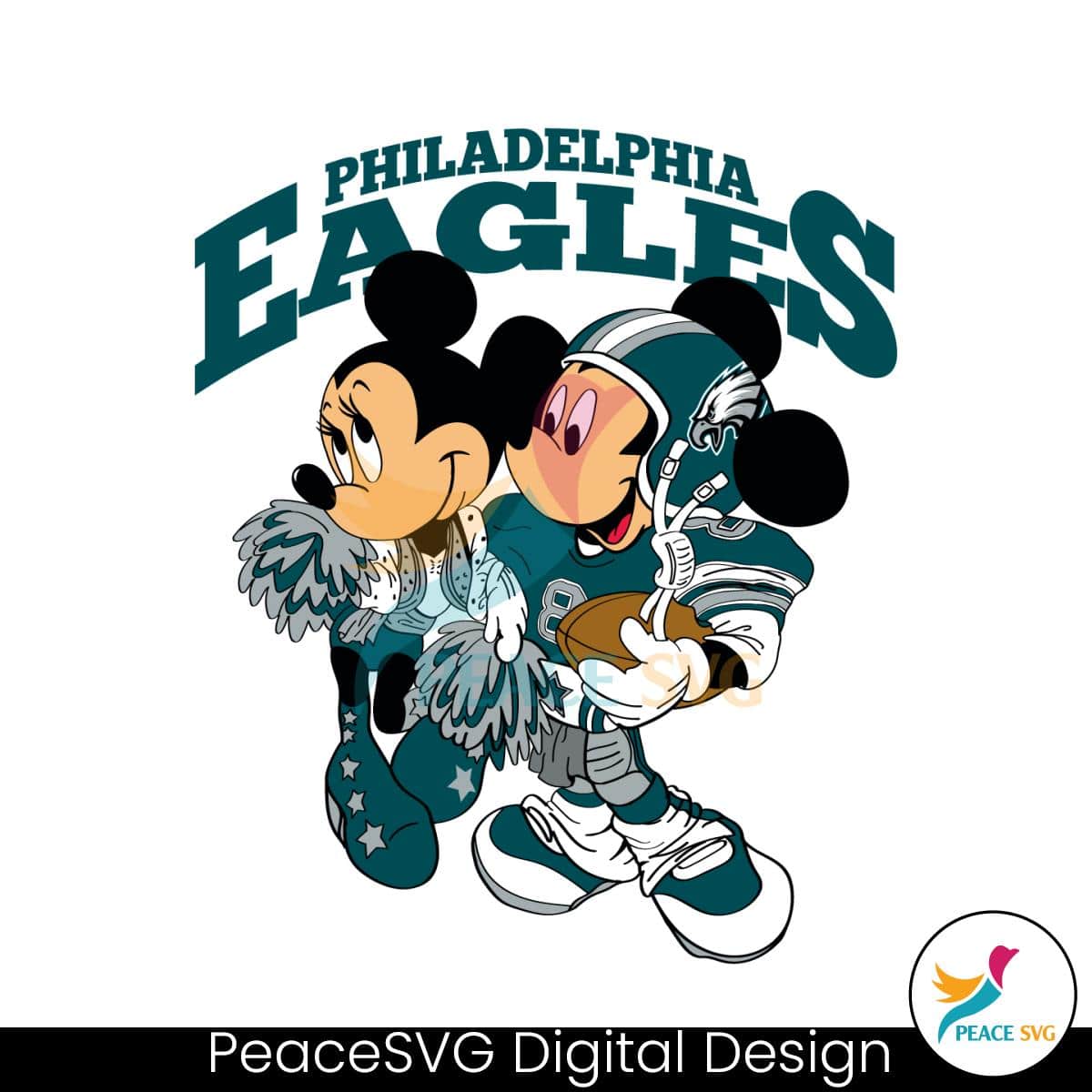 Mickey And Minnie Mouse Philadelphia Eagles Football Svg Files for Cricut