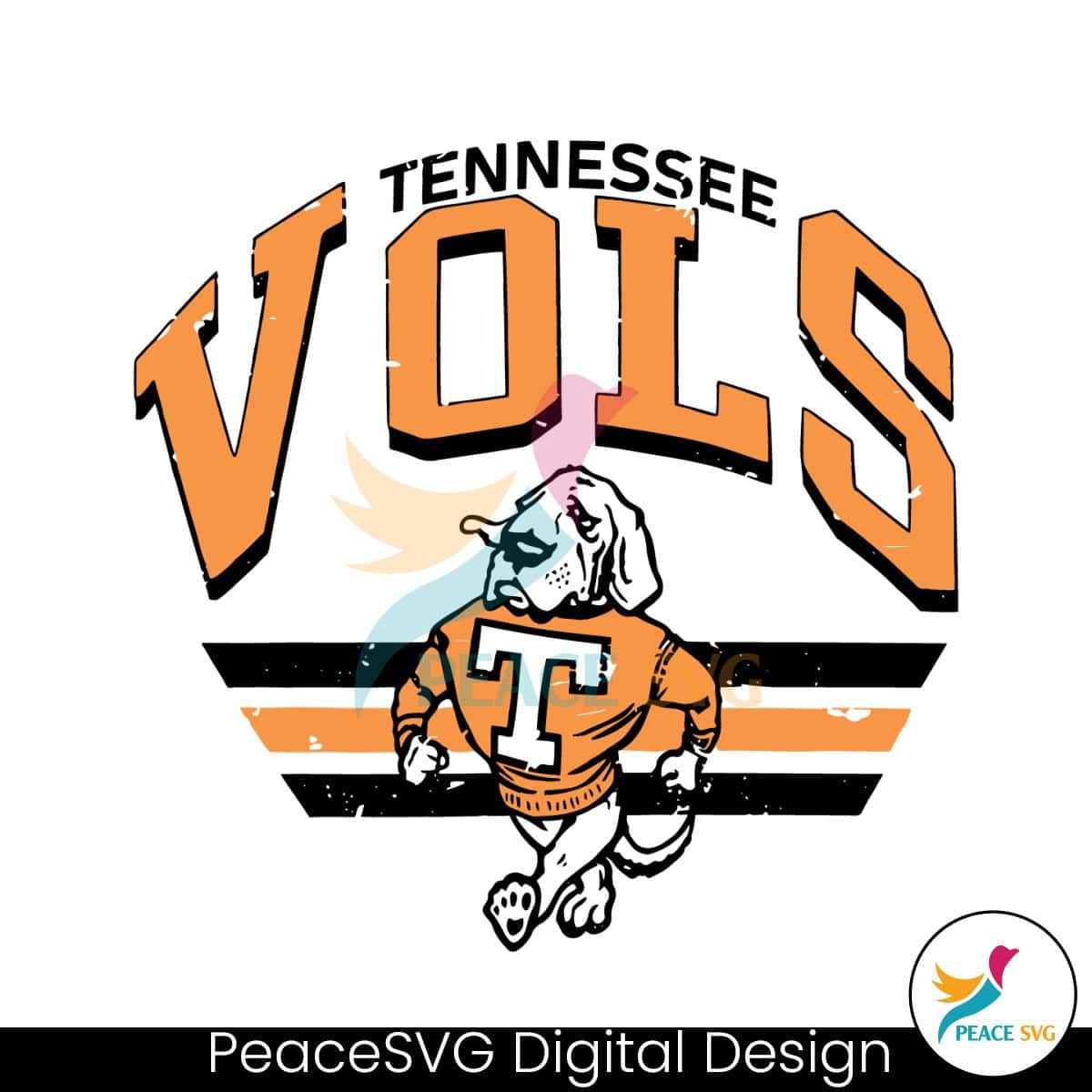 Vintage Tennessee Volunteers Vols Mascot NCAA Svg » PeaceSVG