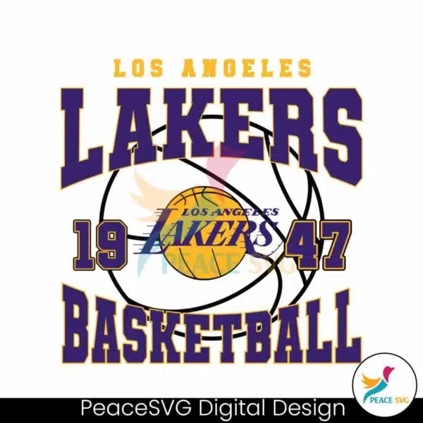 vintage-los-angeles-lakers-1947-basketball-svg