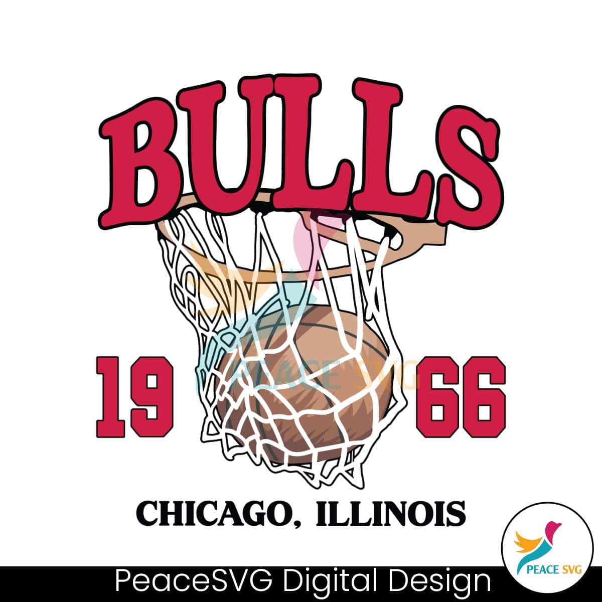 Vintage Chicago Bulls 1966 Basketball Svg Digital Download » PeaceSVG