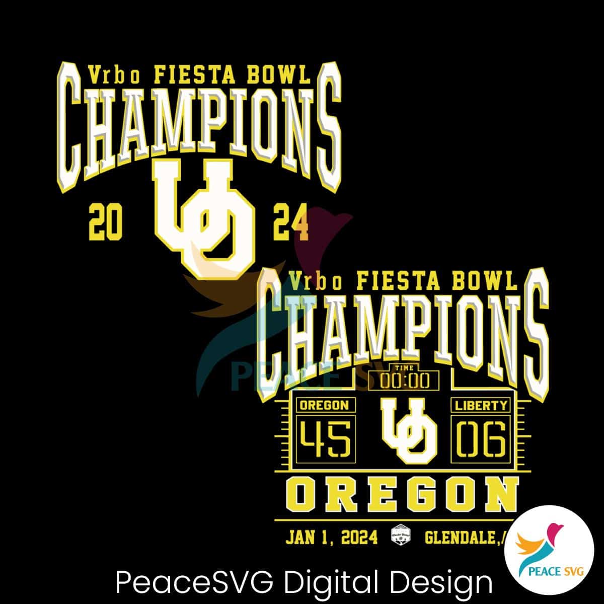 Oregon Ducks 2024 Fiesta Bowl Champions SVG » PeaceSVG