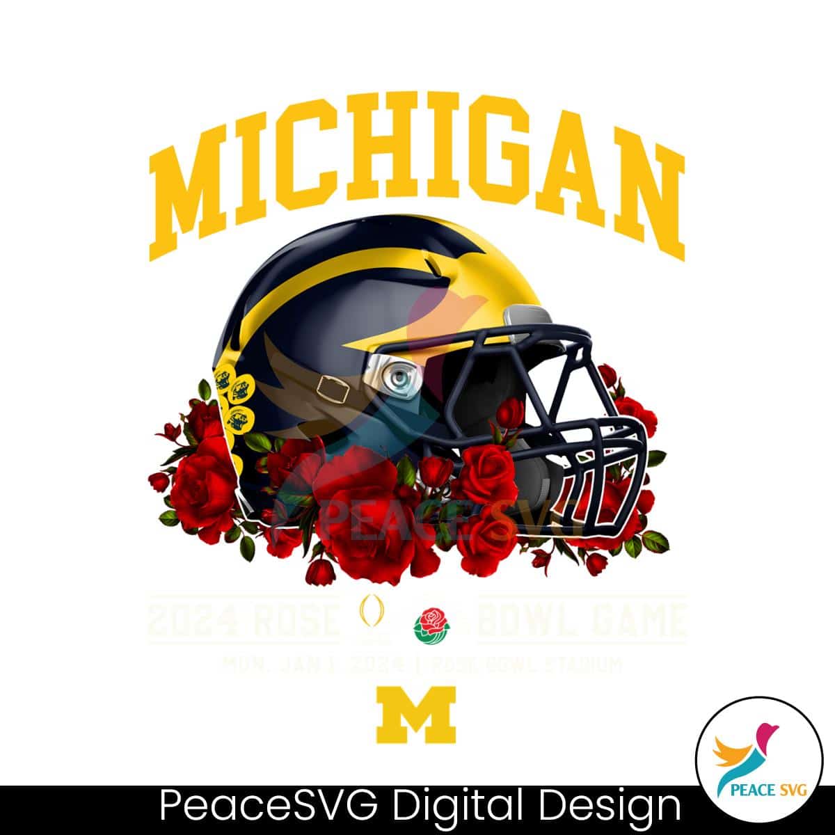 Michigan 2024 Rose Bowl Game PNG Files for Cricut » PeaceSVG