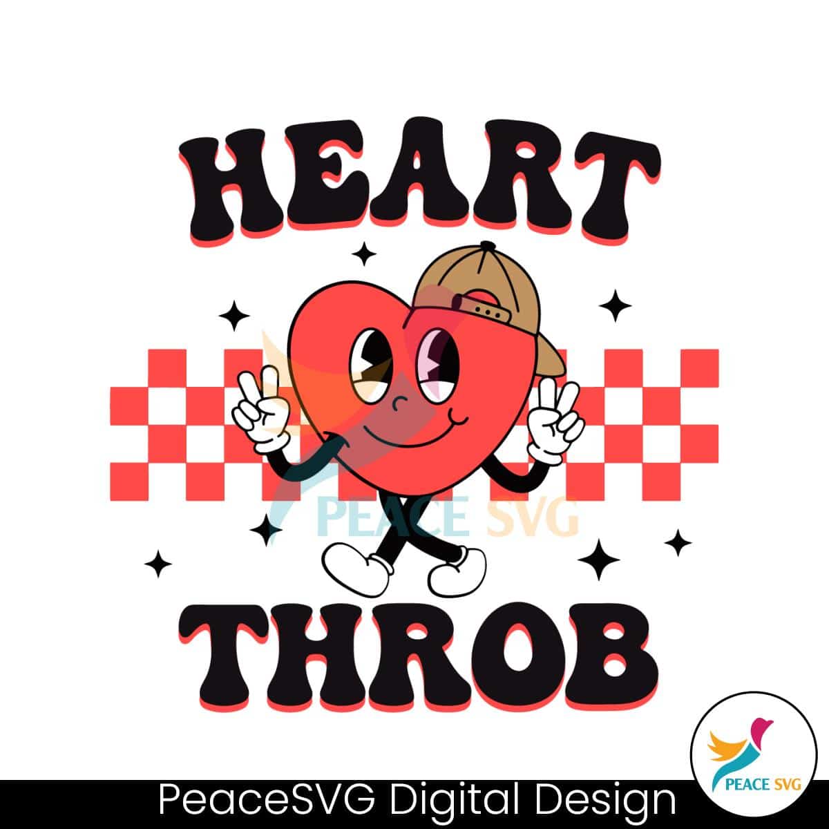 retro-heart-throb-checkered-svg