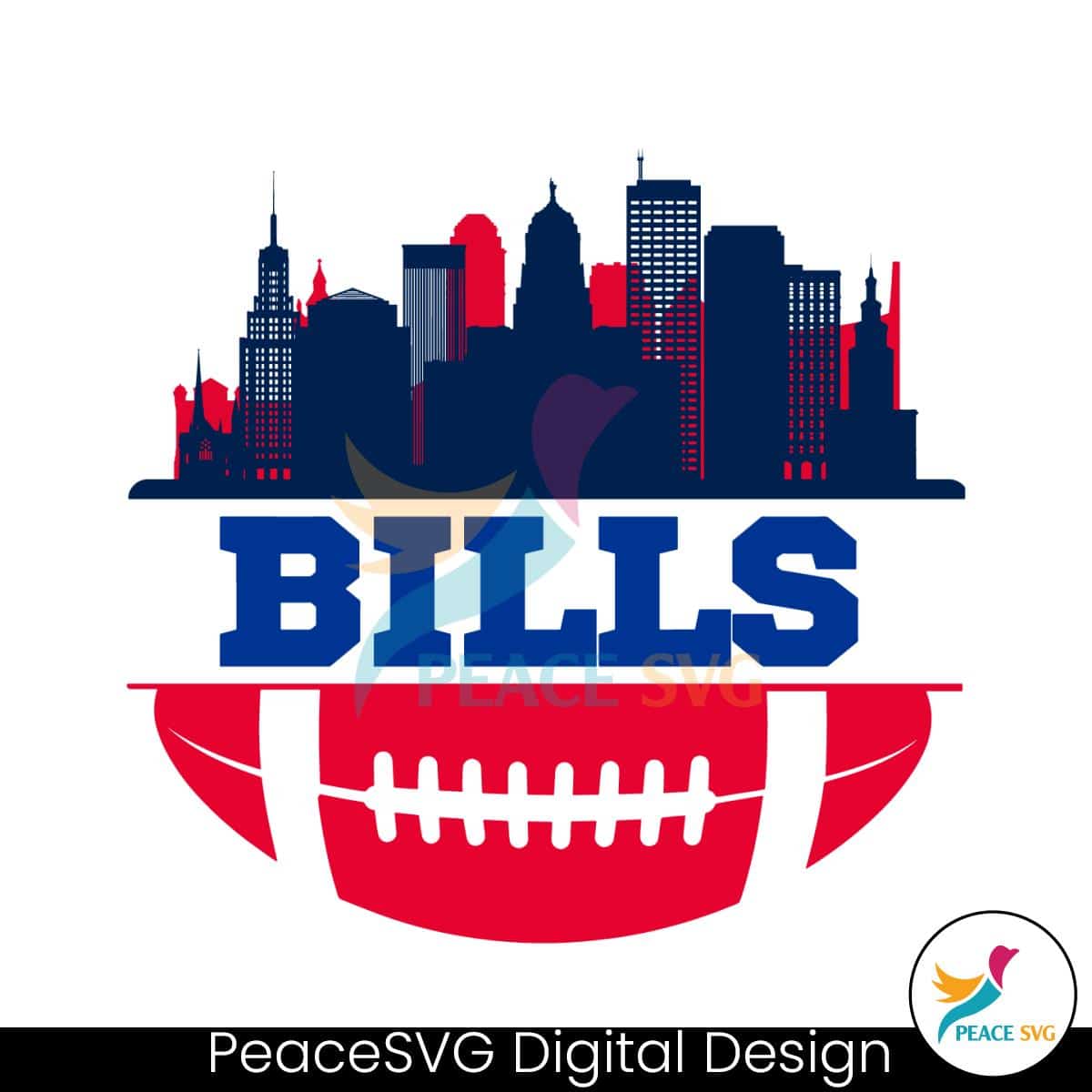 NFL Bills Football Skyline SVG » PeaceSVG