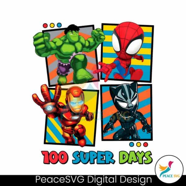 retro-spiderman-hero-100-super-days-png