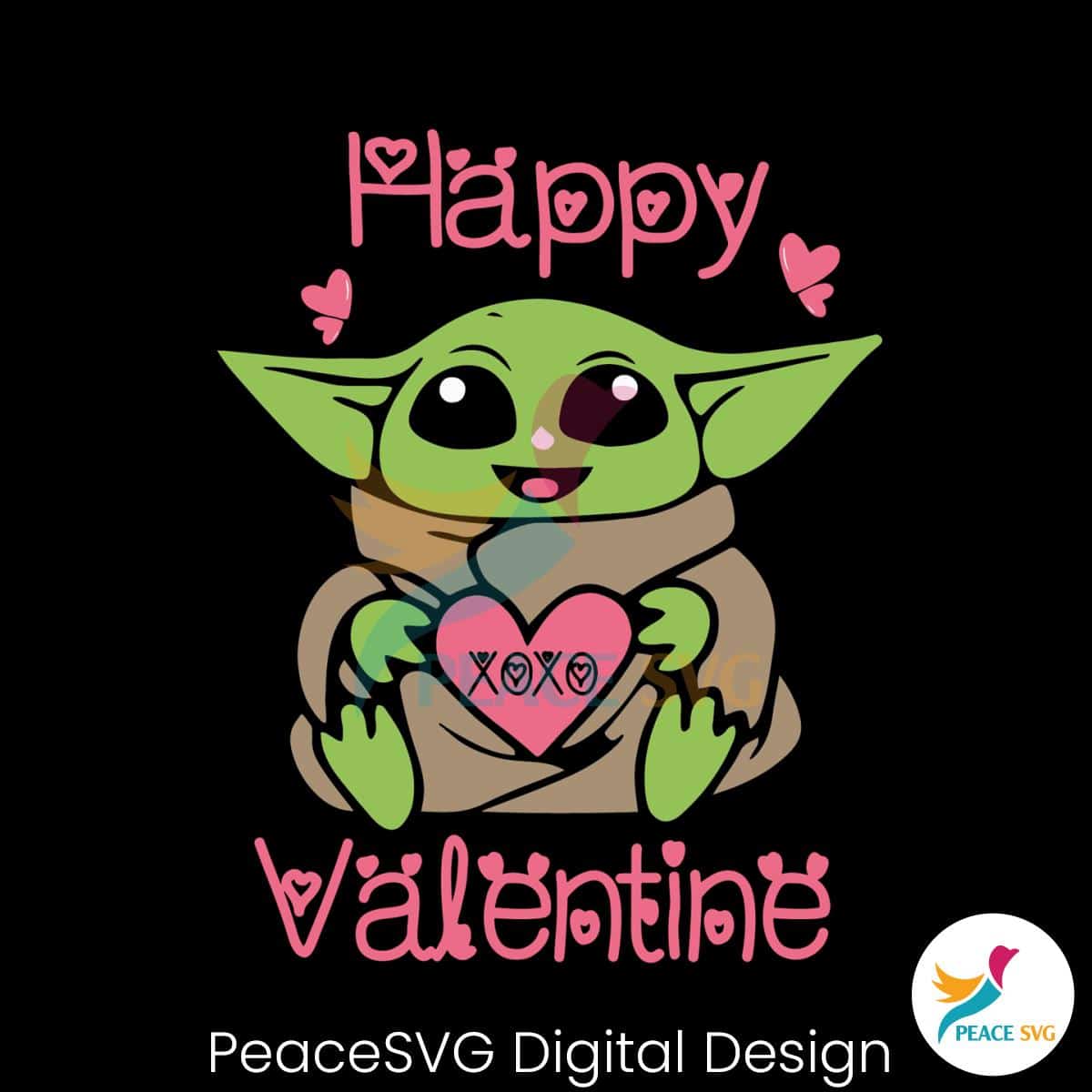 Baby Yoda Happy Valentine SVG » PeaceSVG