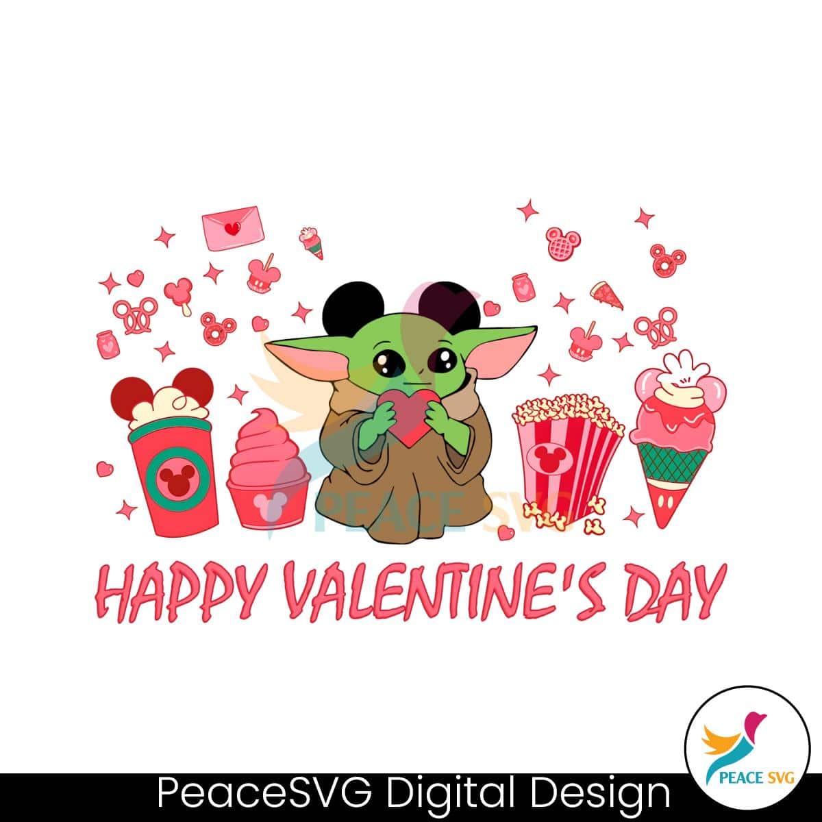 Baby Yoda Happy Valentines Day PNG » PeaceSVG