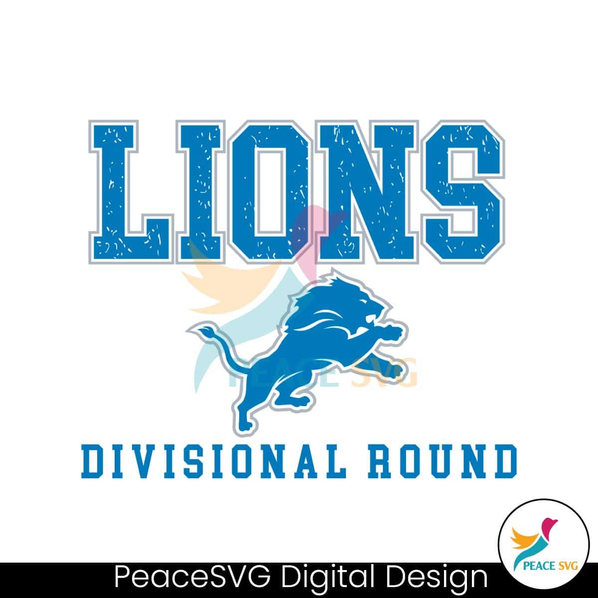 Detroit Lions Football Divisional Round SVG » PeaceSVG