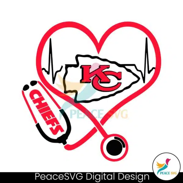 stethoscope-heartbeat-nurse-kansas-city-chiefs-svg