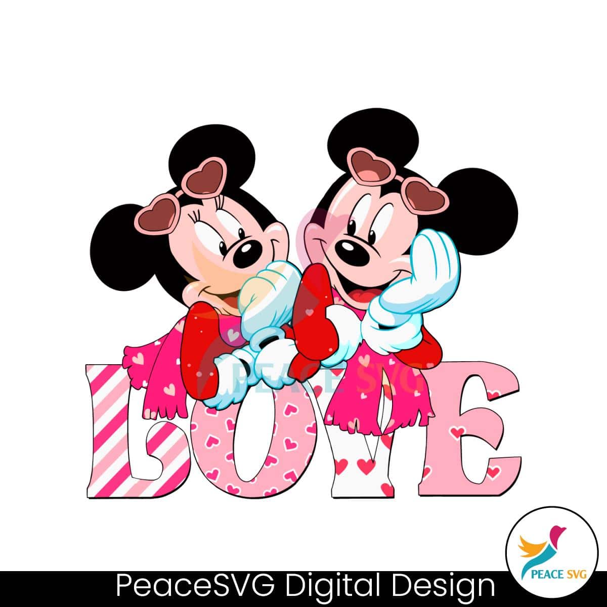 Love Mickey Minnie Happy Valentine SVG