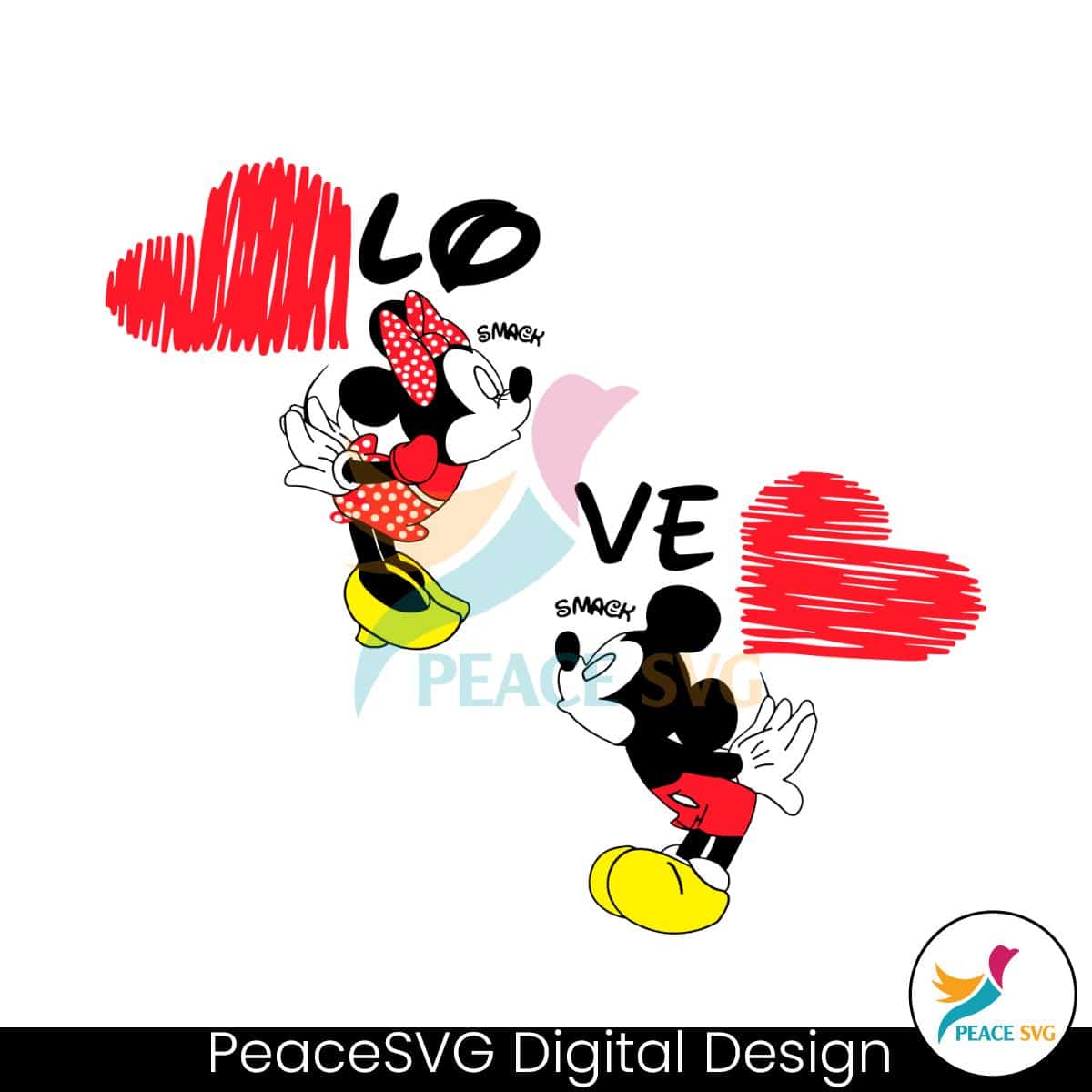 Kissing Mickey Minnie Smack SVG