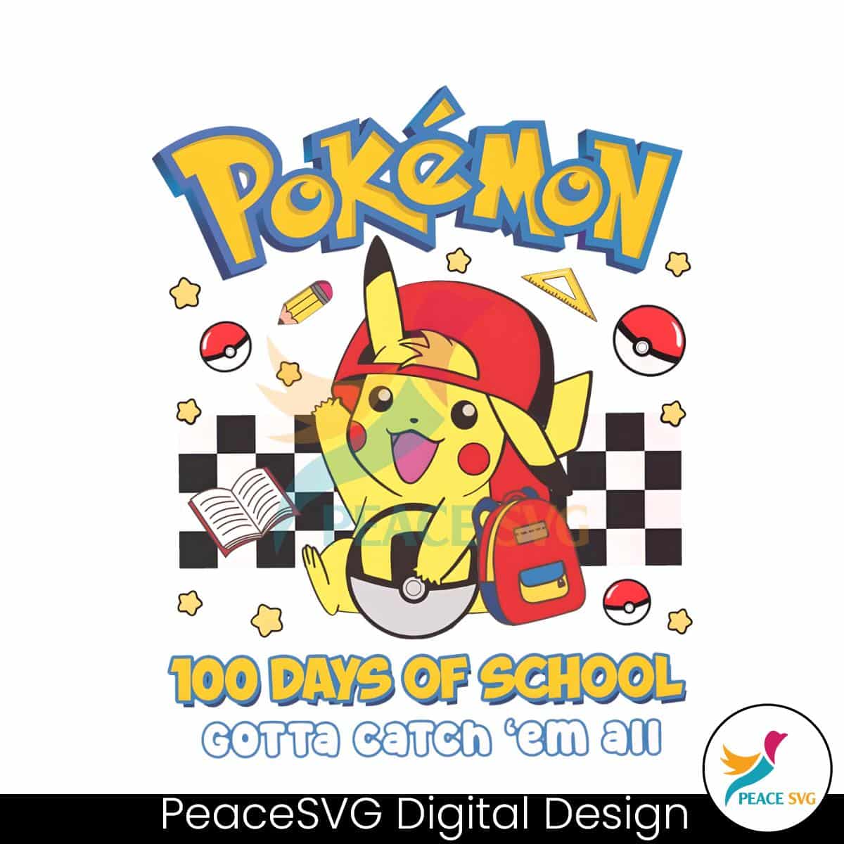 Pokemon 100 Days Of School Pikachu PNG
