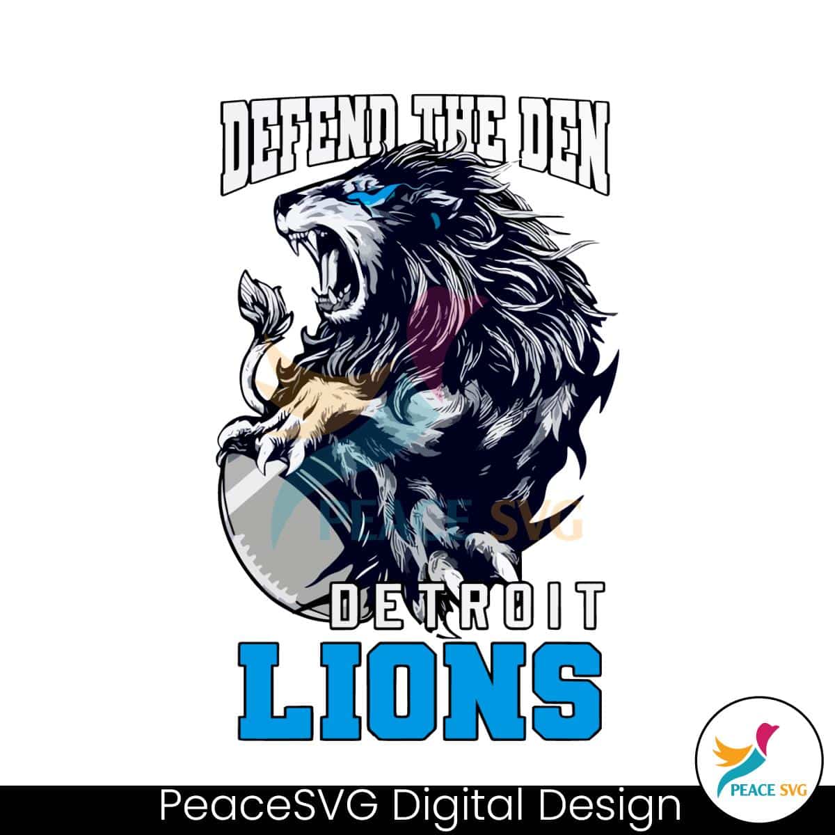 Detroit Lions Football Defend The Den PNG