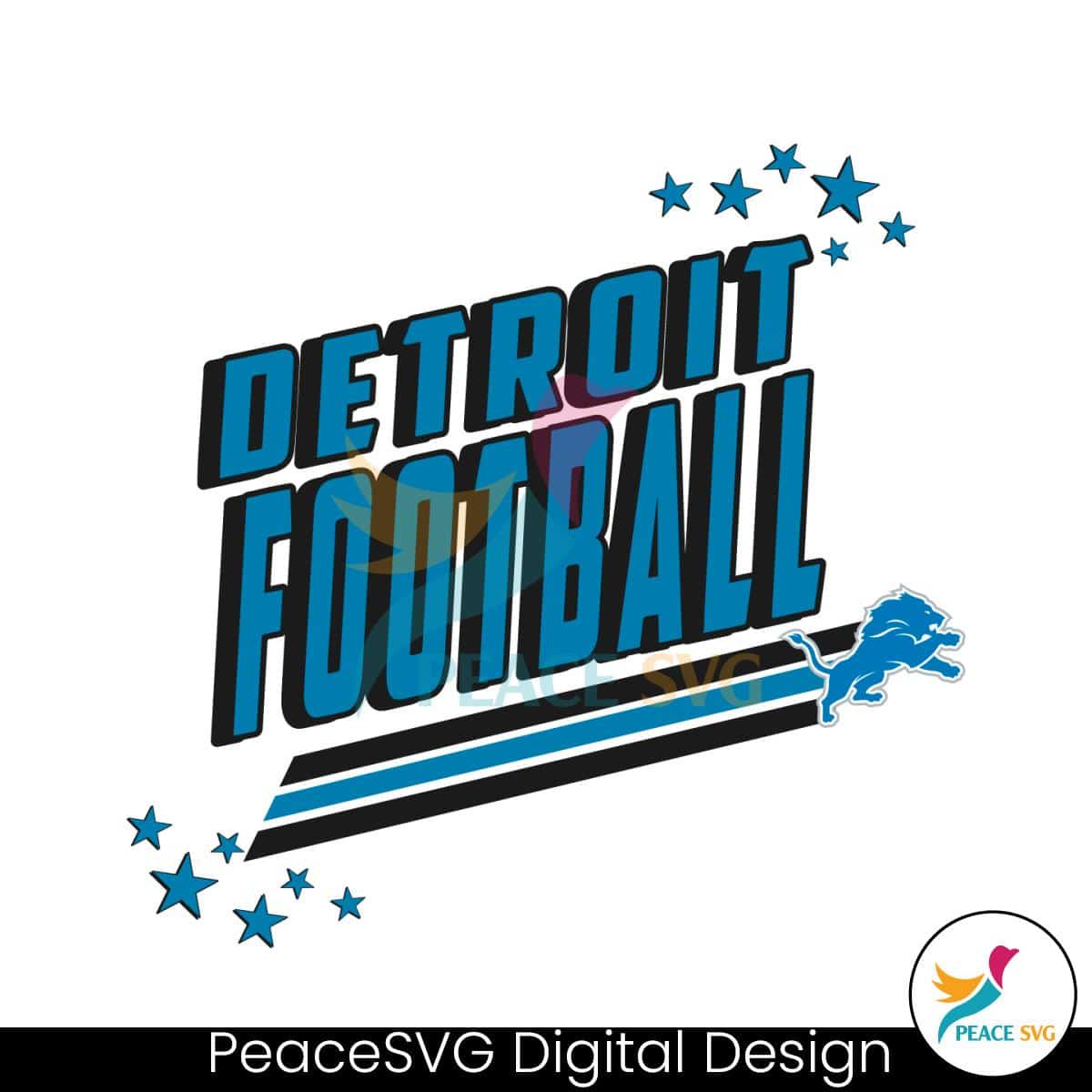 Retro Detroit Football Lions Logo SVG » PeaceSVG