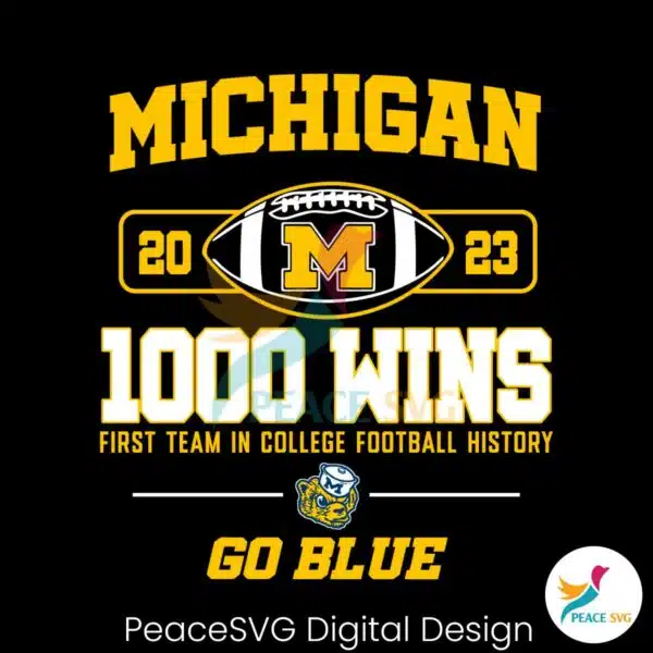 michigan-1000-wins-first-team-in-college-football-history-svg