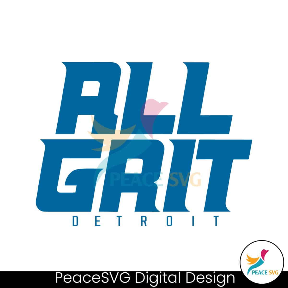 Retro All Grit Detroit Lions SVG