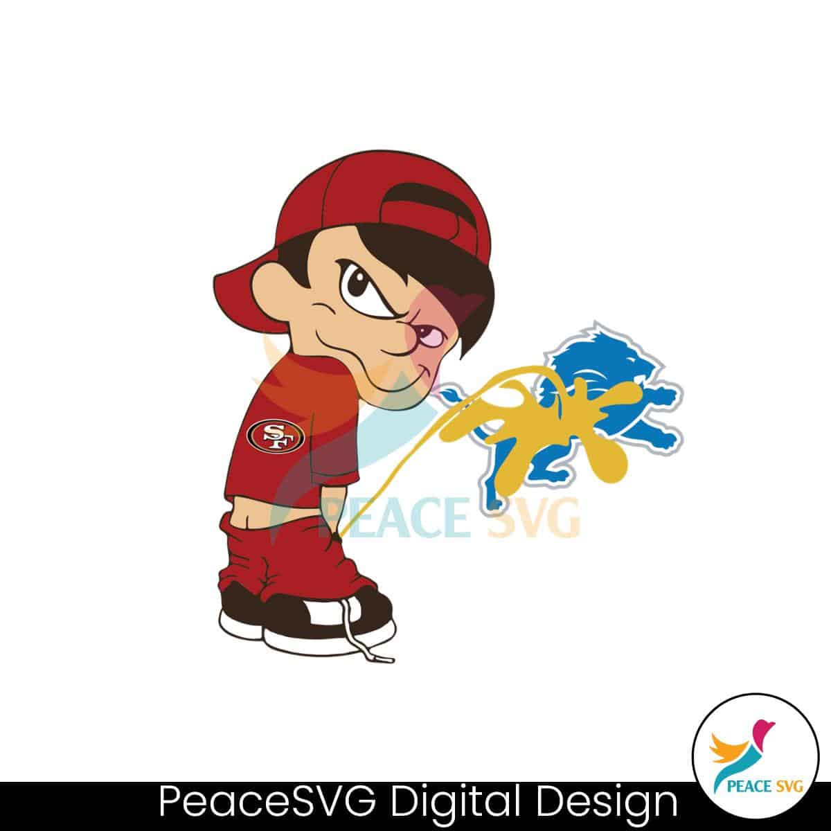 funny-boy-san-francisco-49ers-piss-on-detroit-lions-svg