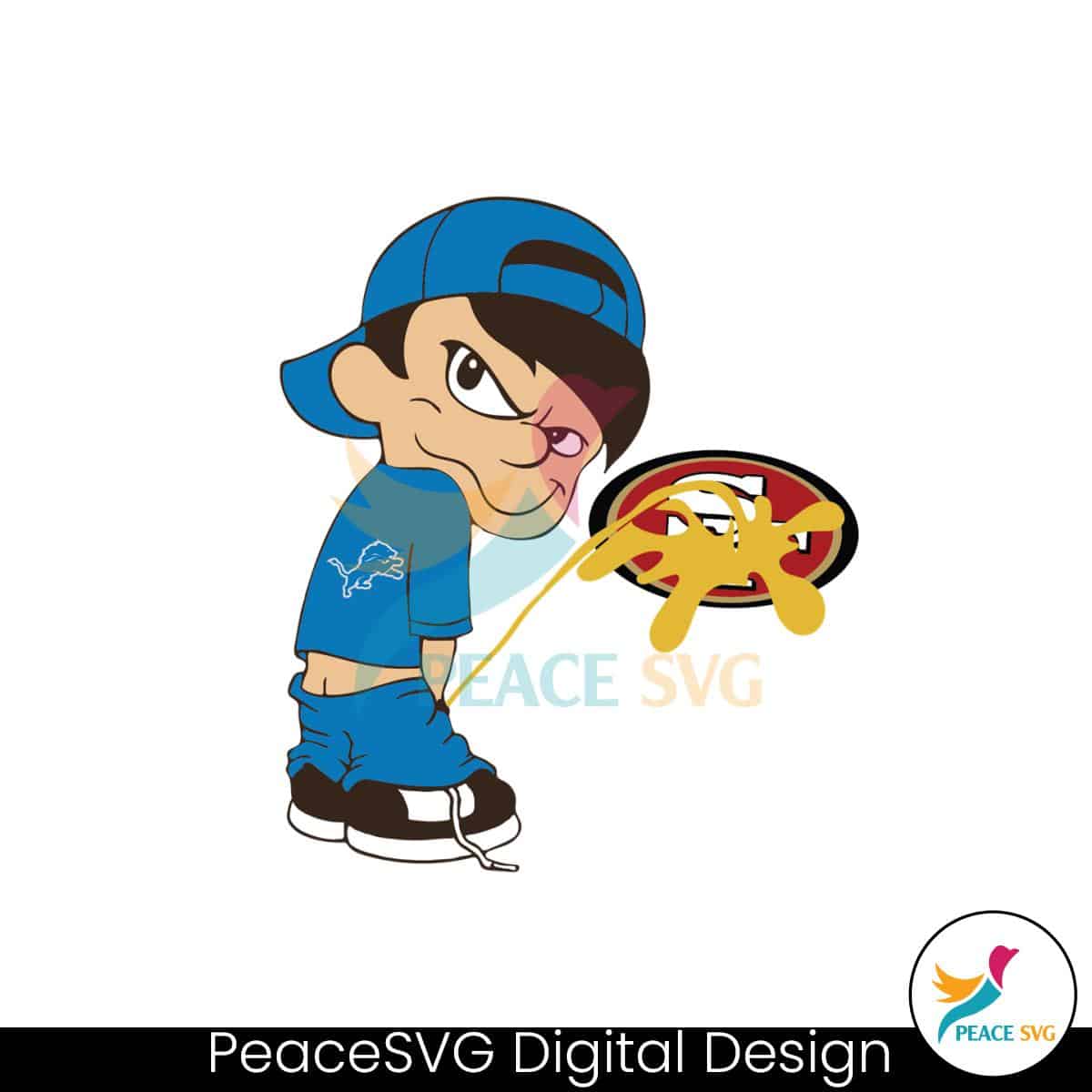 funny-boy-detroit-lions-piss-on-san-francisco-49ers-svg