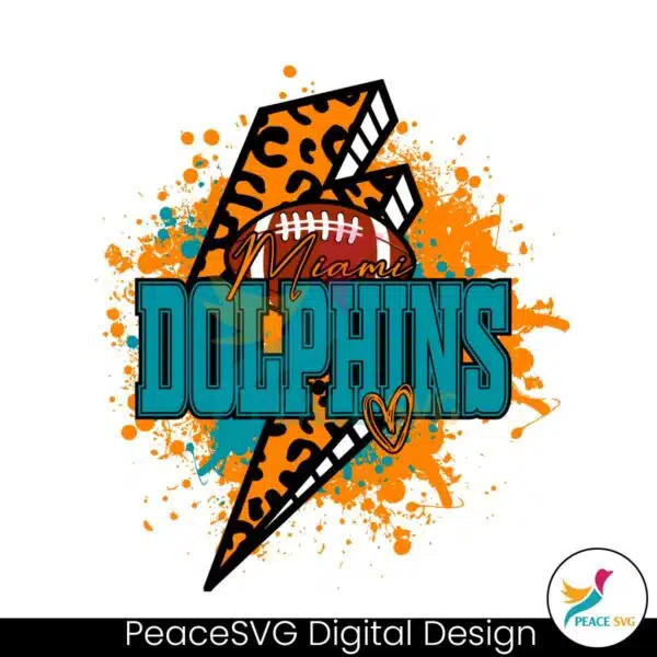 miami-dolphins-football-lighting-leopard-svg