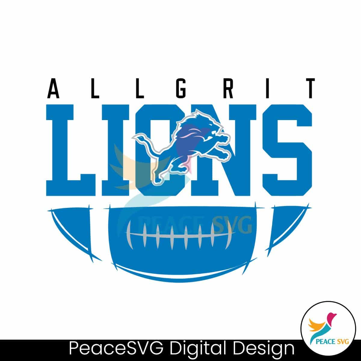 Retro All Grit Detroit Lions Football SVG Clipart » PeaceSVG