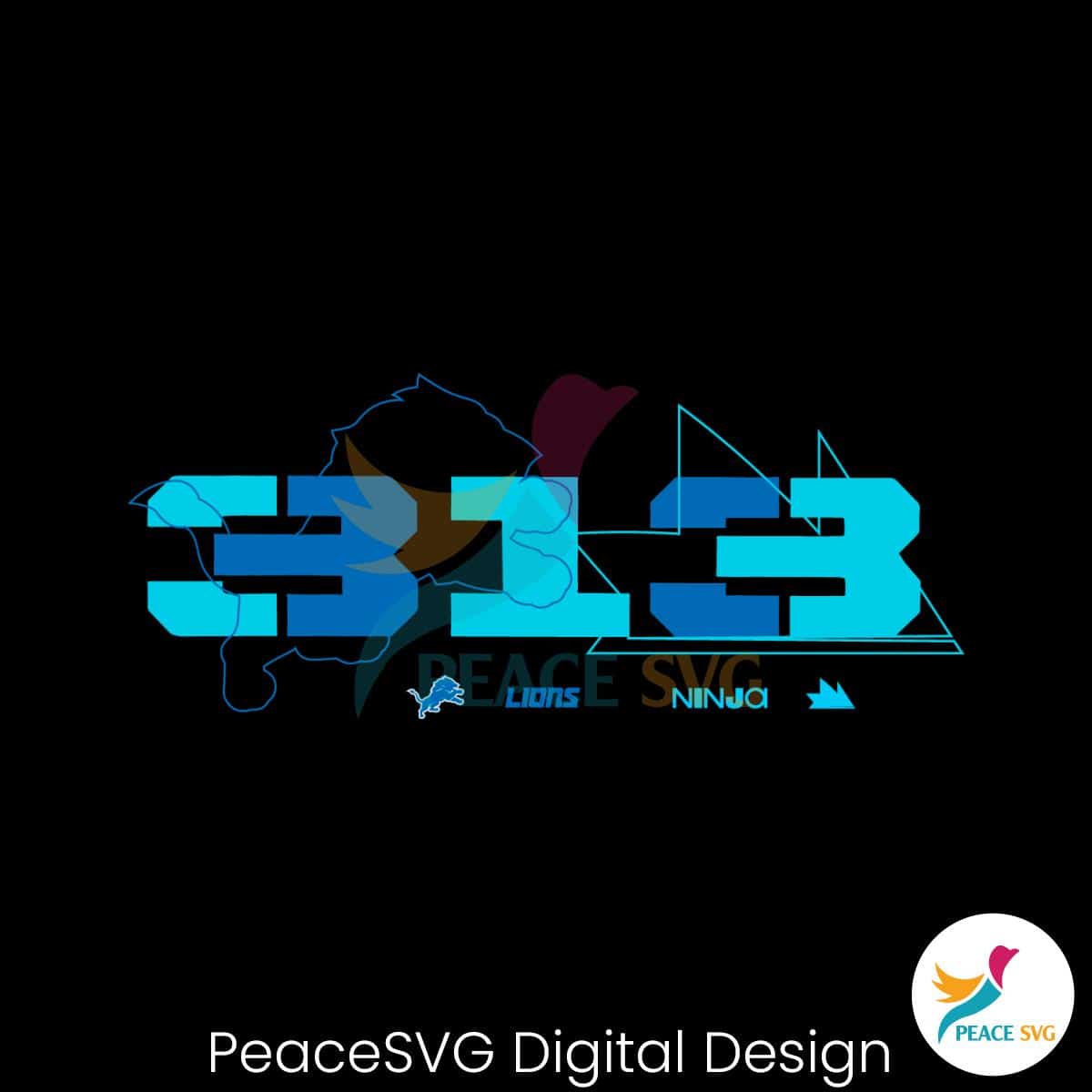 ninja-x-detroit-lions-313-logo-svg