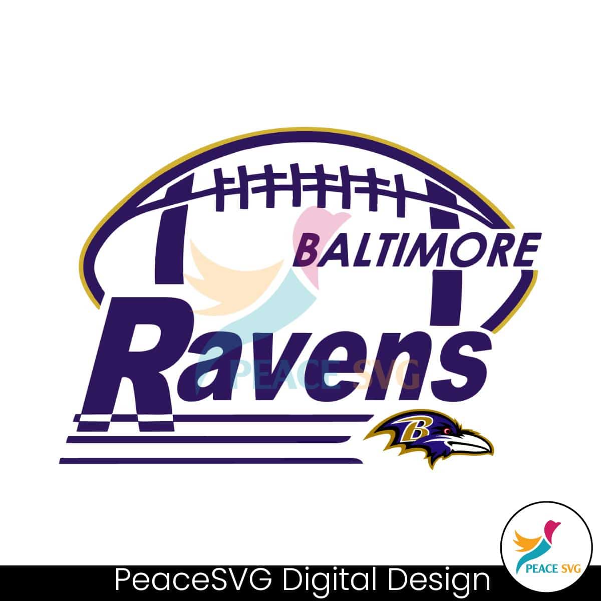 Baltimore Ravens Football Team SVG Instant Download » PeaceSVG