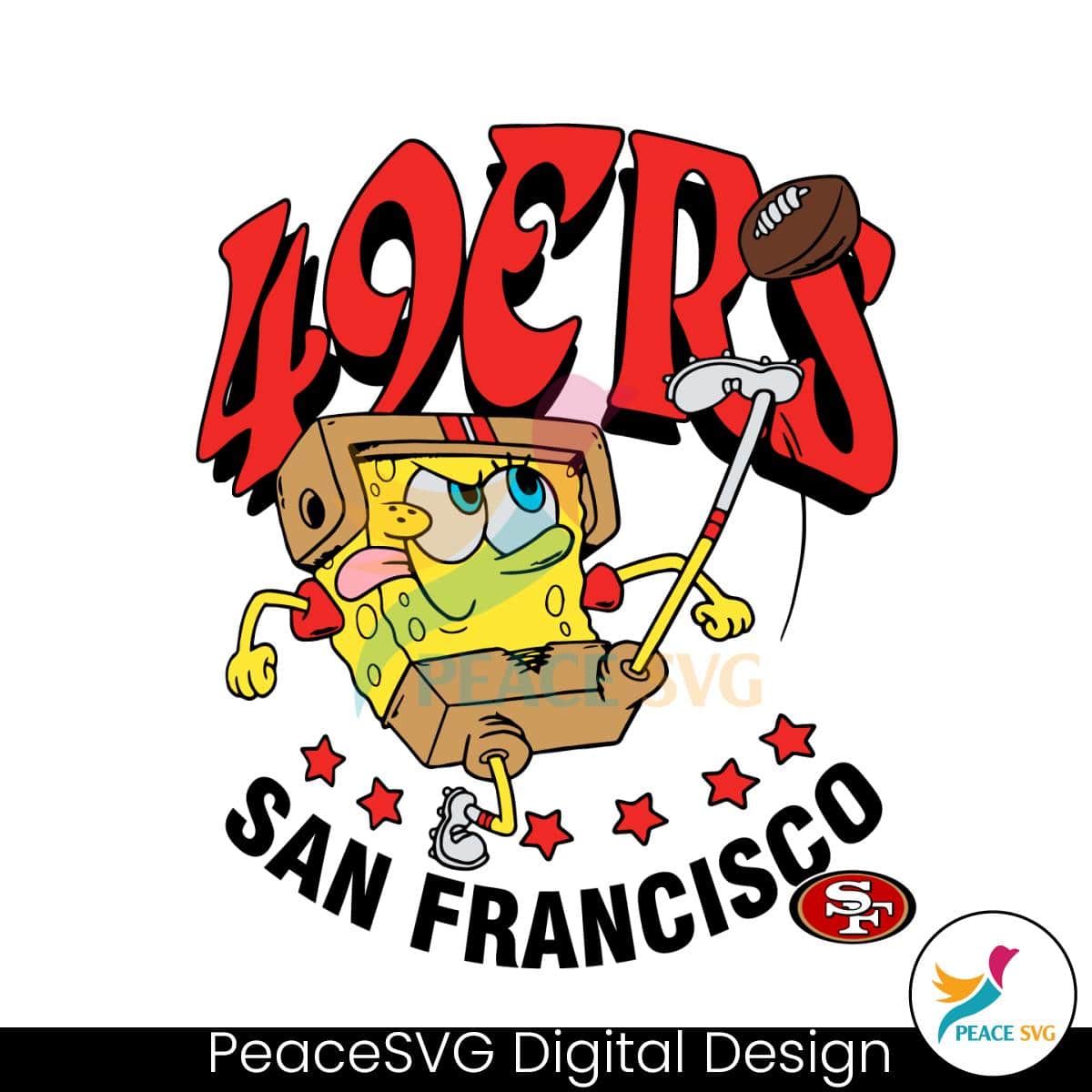 San Francisco 49ers Super Bowl Lviii Spongebob Svg Peacesvg 