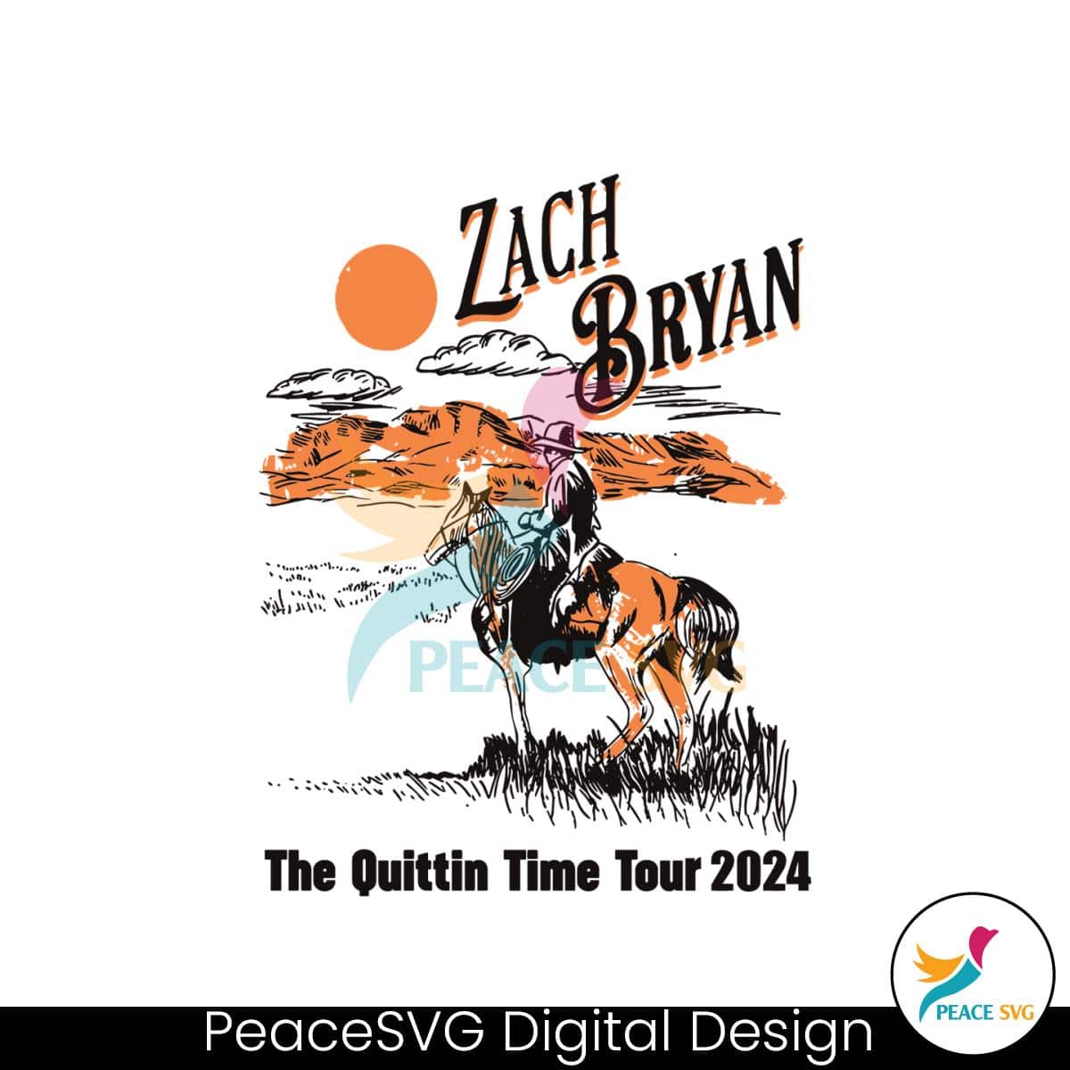 The Quittin Time Tour 2024 Zach Bryan SVG » PeaceSVG