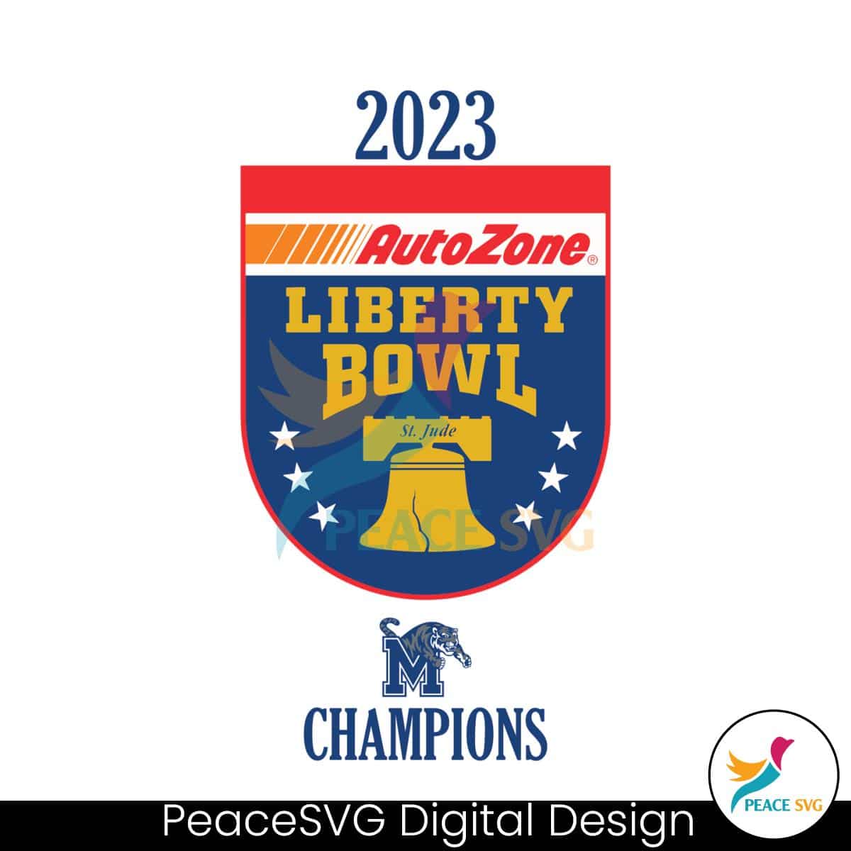 Football Liberty Bowl Champions Memphis Tigers SVG » PeaceSVG