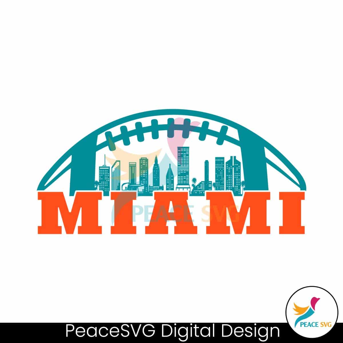 Miami Football Skyline Svg Digital Download Peacesvg