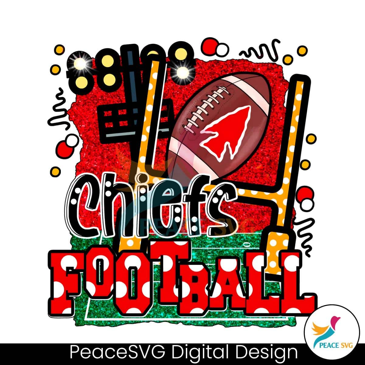 Retro NFL Chiefs Football PNG » PeaceSVG